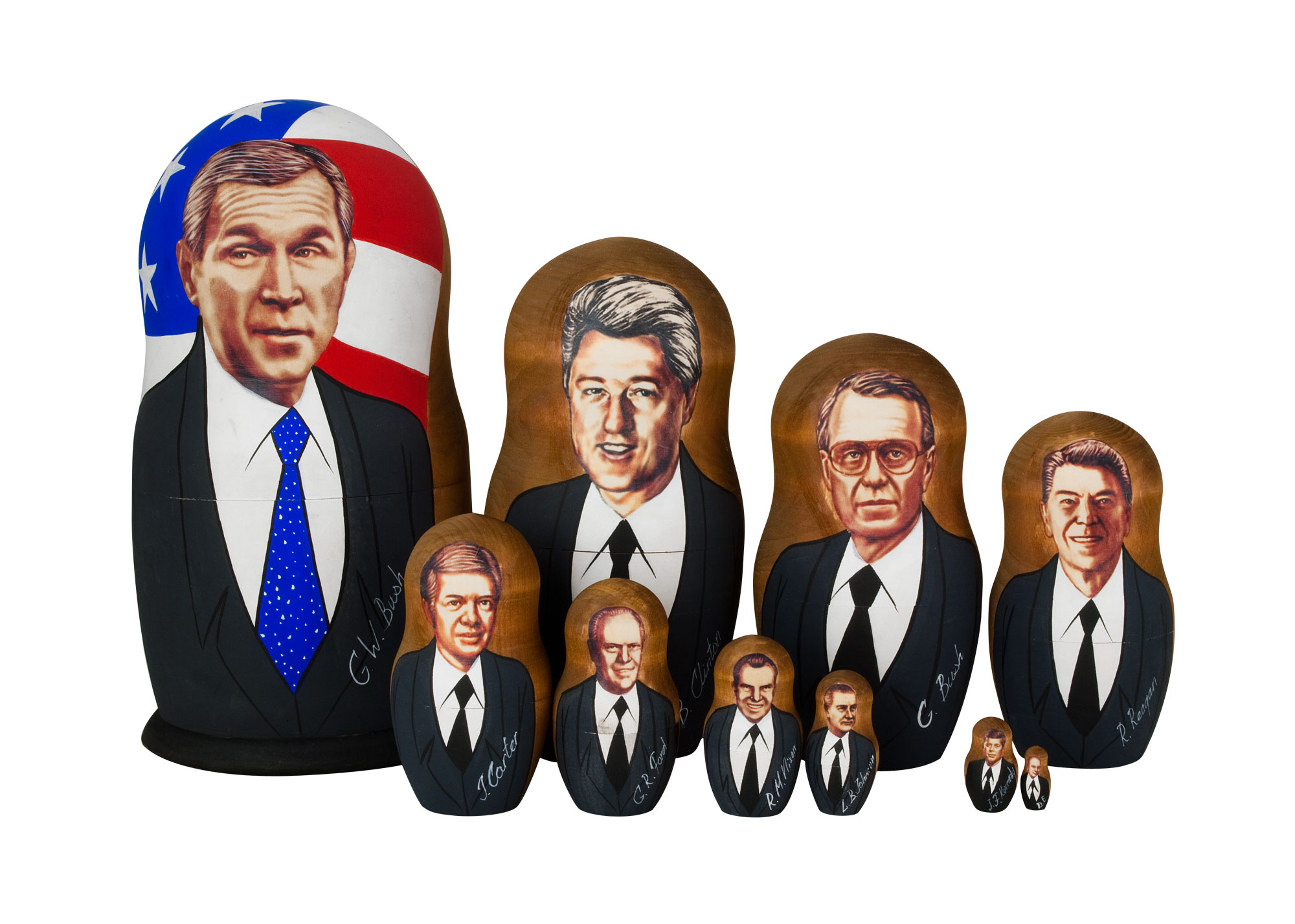 Buy Матрешка «Буш и другие президенты США» 5 мест 15 см at GoldenCockerel.com