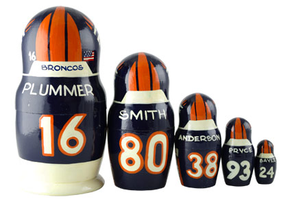 Buy Denver Broncos Team Doll 5pc./6" at GoldenCockerel.com