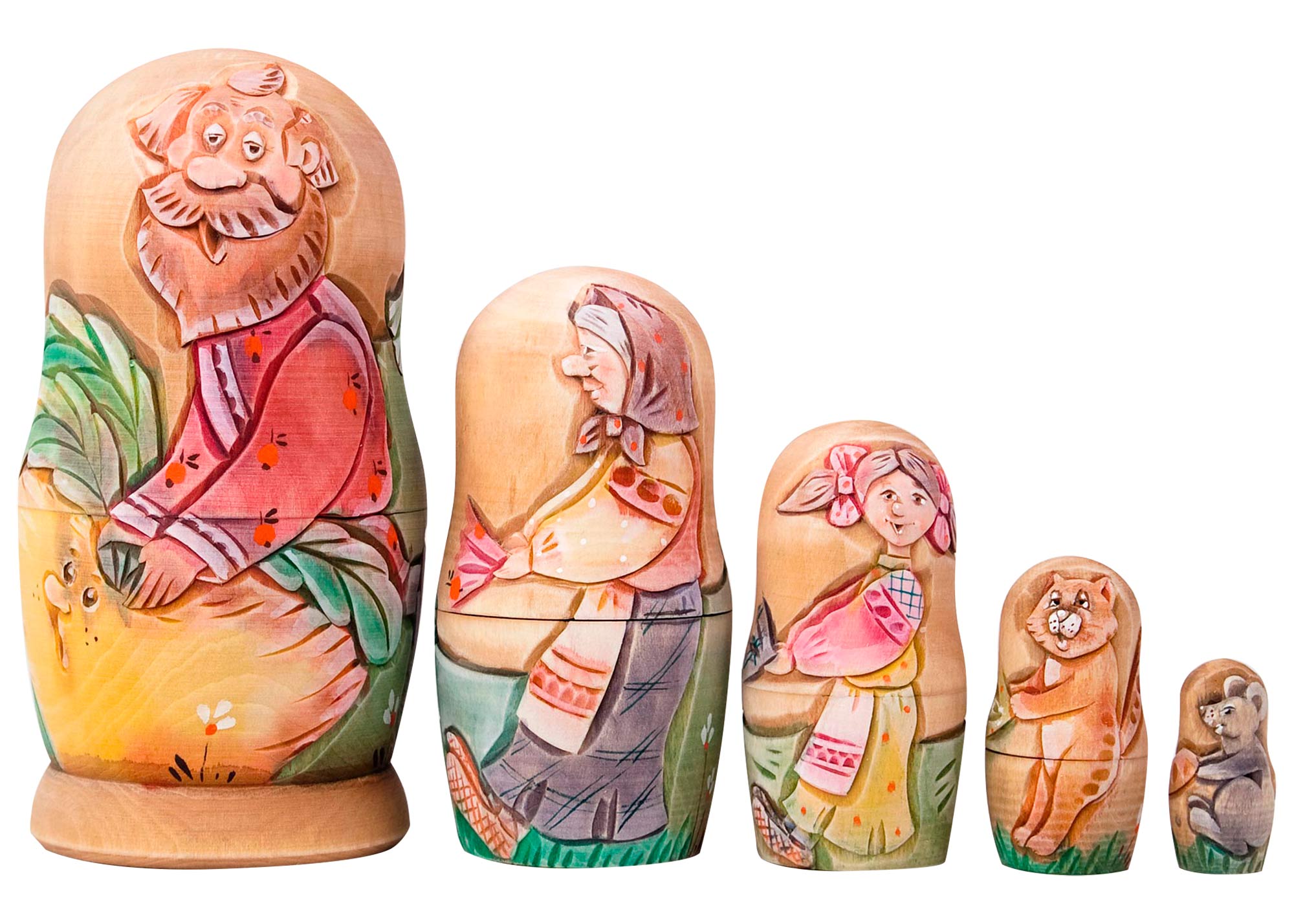 Buy Turnip Carved Nesting Doll, 5pc./6'' at GoldenCockerel.com