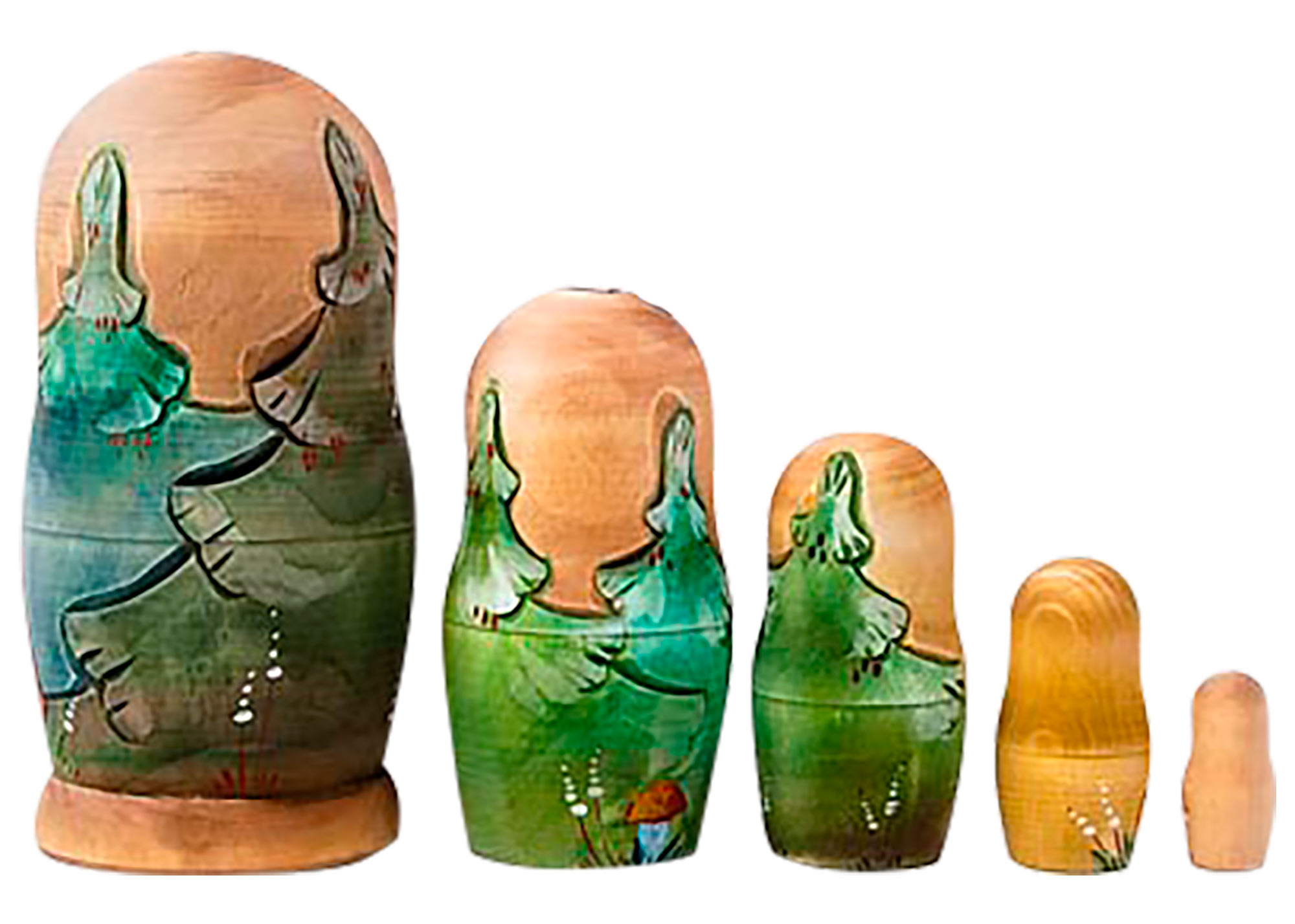 Buy Kolobok Carved Nesting Doll 5pc./6" at GoldenCockerel.com