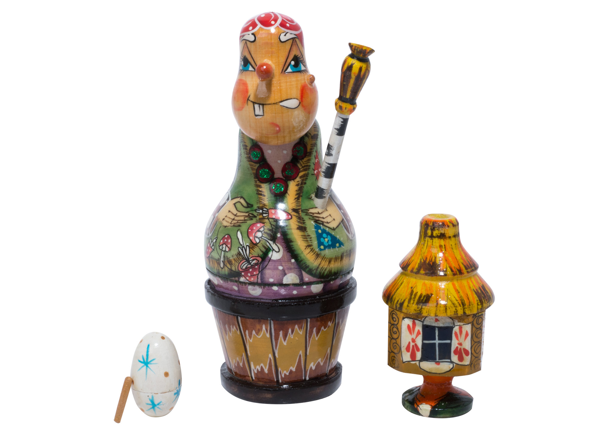 Buy Baba Yaga w/ Broom Doll 3pc./5" at GoldenCockerel.com