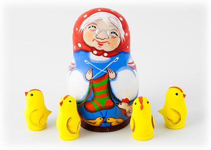 Buy Grandmother Doll w/ 4 Chicks at GoldenCockerel.com