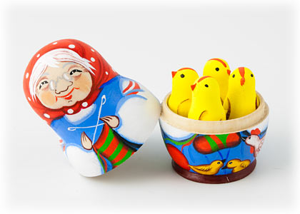 Buy Grandmother Doll w/ 4 Chicks at GoldenCockerel.com