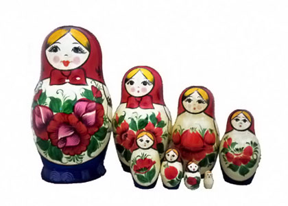 Buy Nolinsk Red Scarf Doll 8pc./6" at GoldenCockerel.com