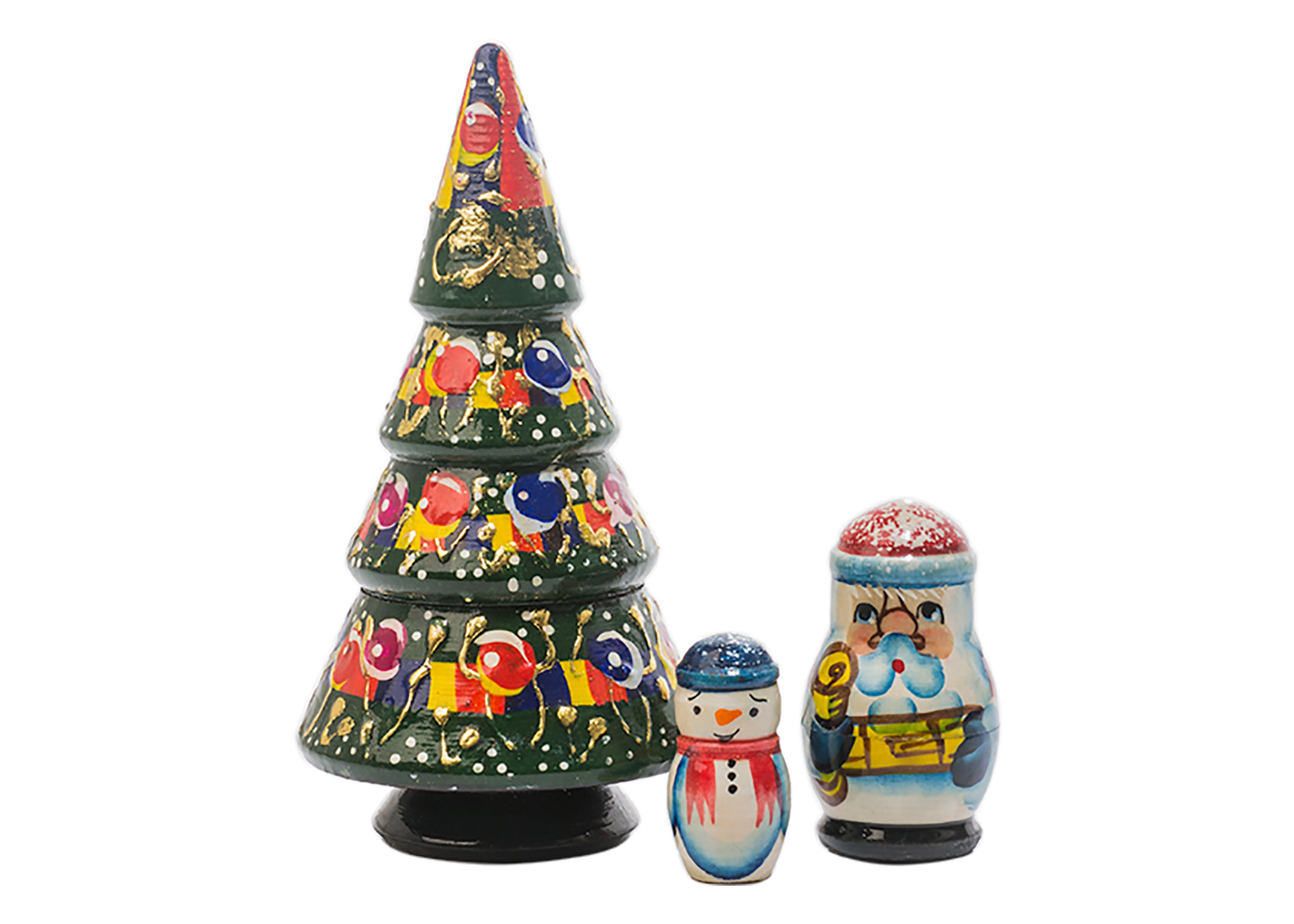 Buy Christmas Tree Nesting Doll 3pc./5" at GoldenCockerel.com