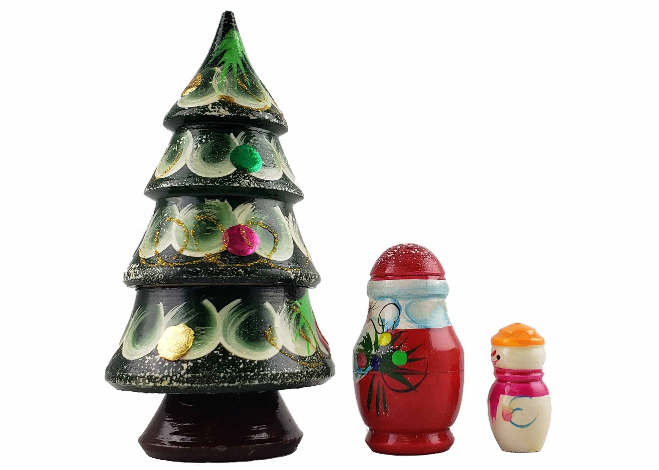 Buy Christmas Tree Nesting Doll 3pc./5" at GoldenCockerel.com