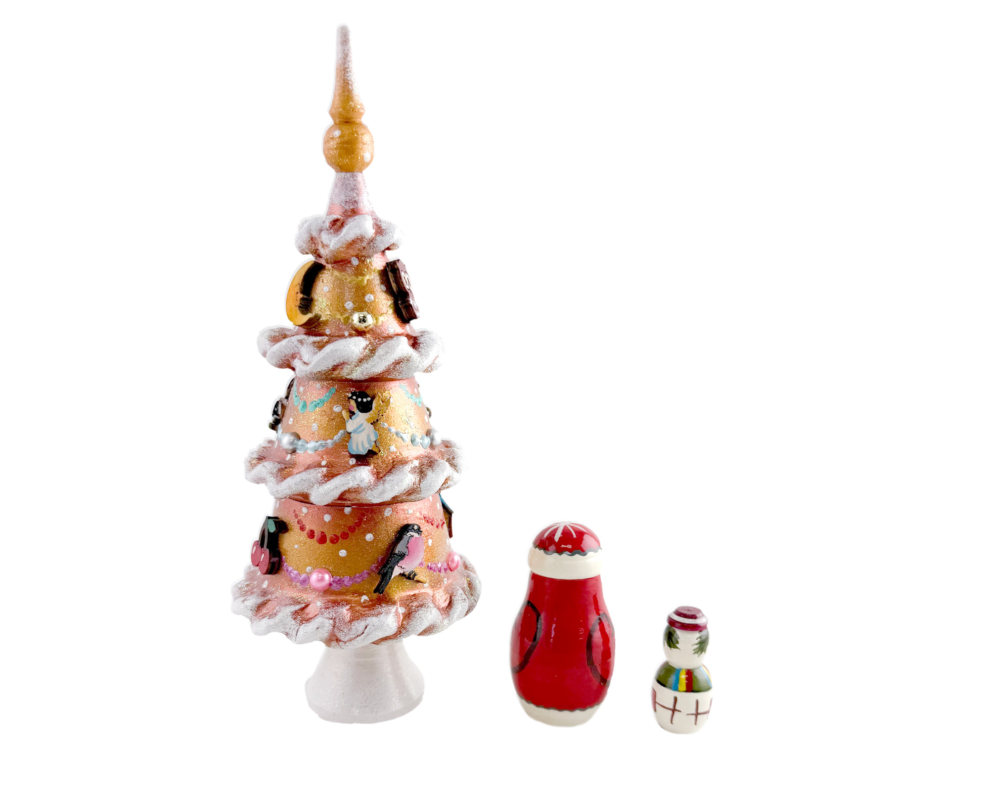 Buy Deluxe Gold Christmas Tree with Toy Ornaments 3pc./5" at GoldenCockerel.com
