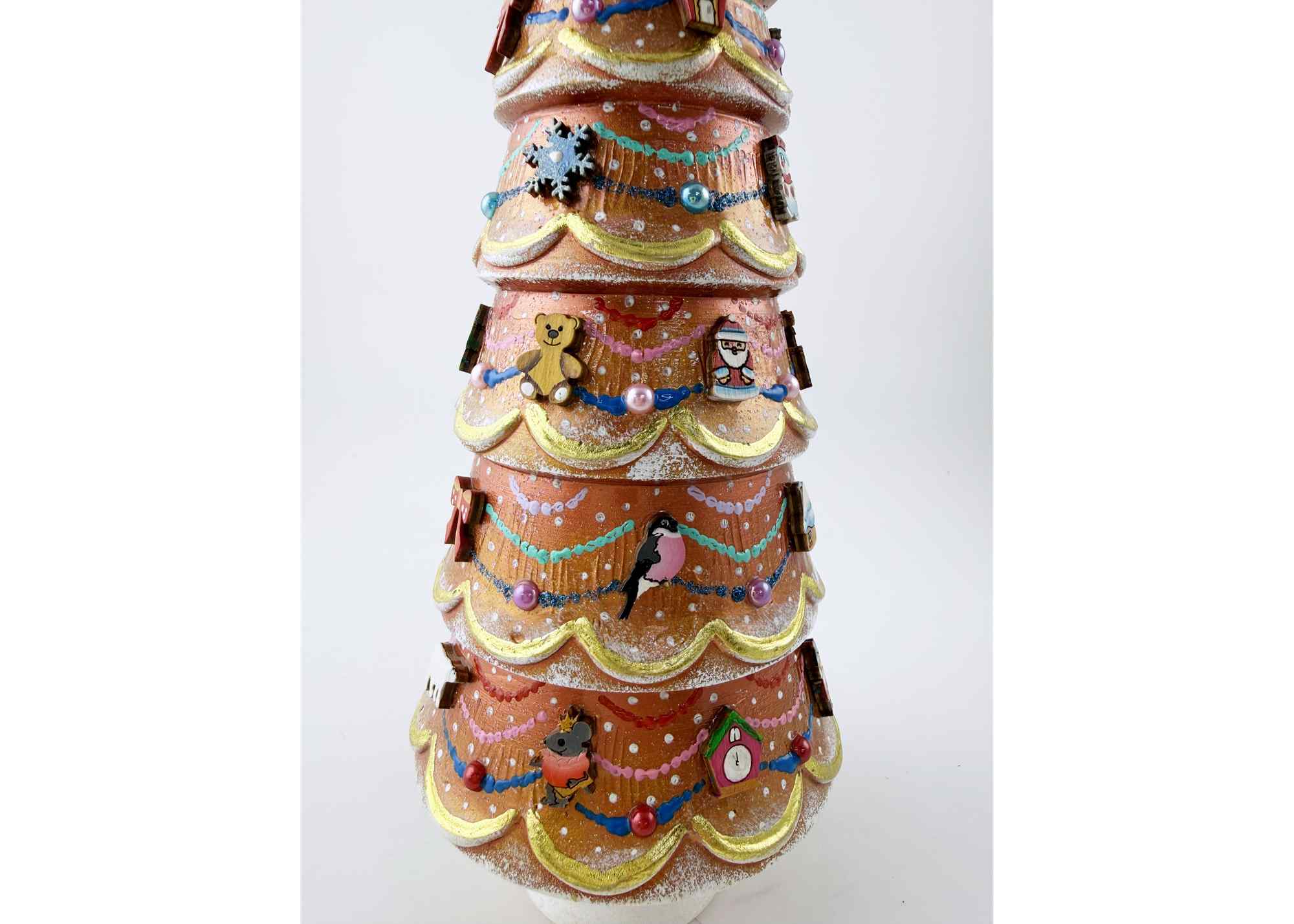 Buy XL Deluxe Gold Christmas Tree Nesting Doll with Toy Ornaments 5pc/13" at GoldenCockerel.com