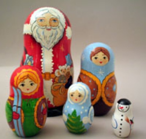 Buy Santa Doll 5pc./6" from Souvenir Workshop at GoldenCockerel.com