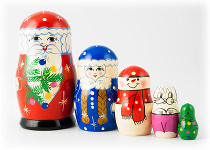 Buy Zagorsk Simple Santa Doll 5pc./5" at GoldenCockerel.com