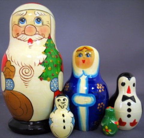 Buy Santa Doll 5pc./5" by Minenko at GoldenCockerel.com