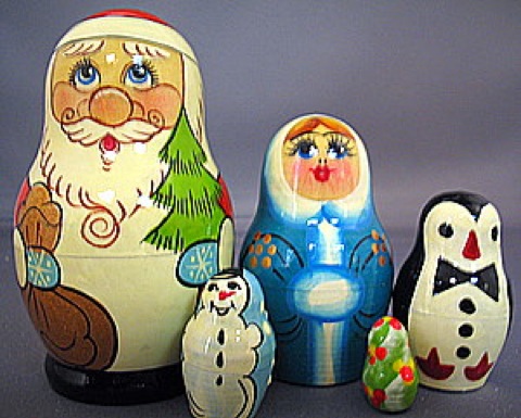 Buy Small Santa Doll 5pc./3" by Minenko at GoldenCockerel.com