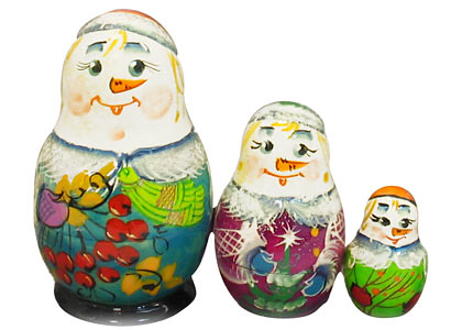 Buy Snowman Doll 3pc./3" by Minenko at GoldenCockerel.com