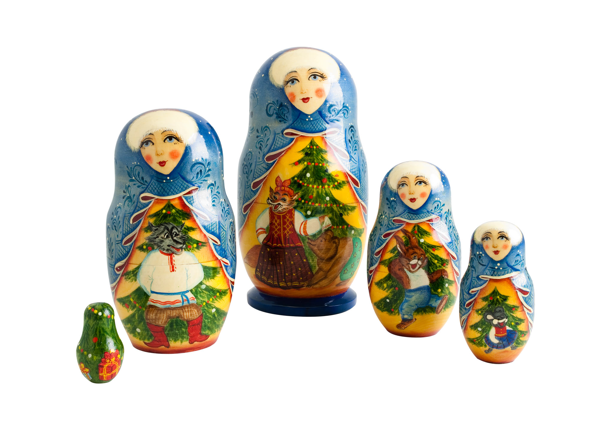 Buy Snow Maiden w/ Animals Doll 5pc/6" by Melnikova at GoldenCockerel.com