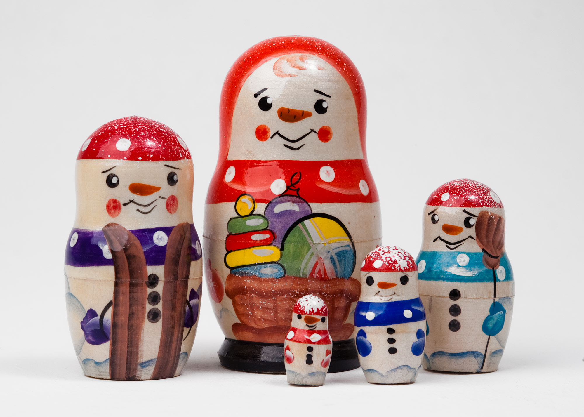 Buy Snowman Nesting Doll 5pc./3" by Pasha  at GoldenCockerel.com