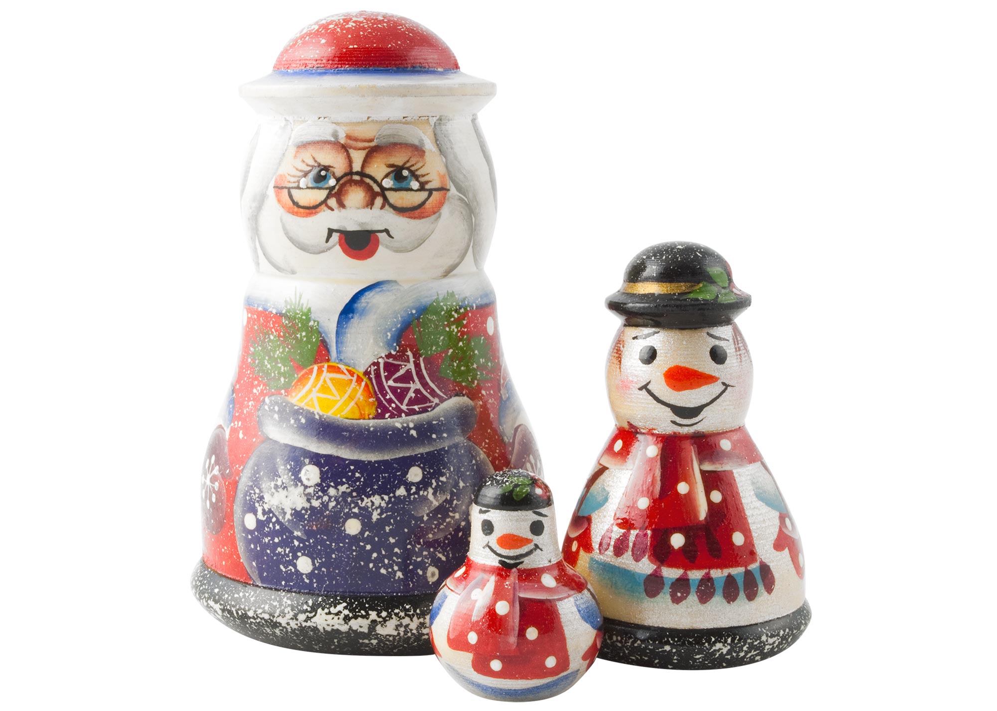 Buy Father Frost w/ Snowmen Doll 3pc./4" at GoldenCockerel.com