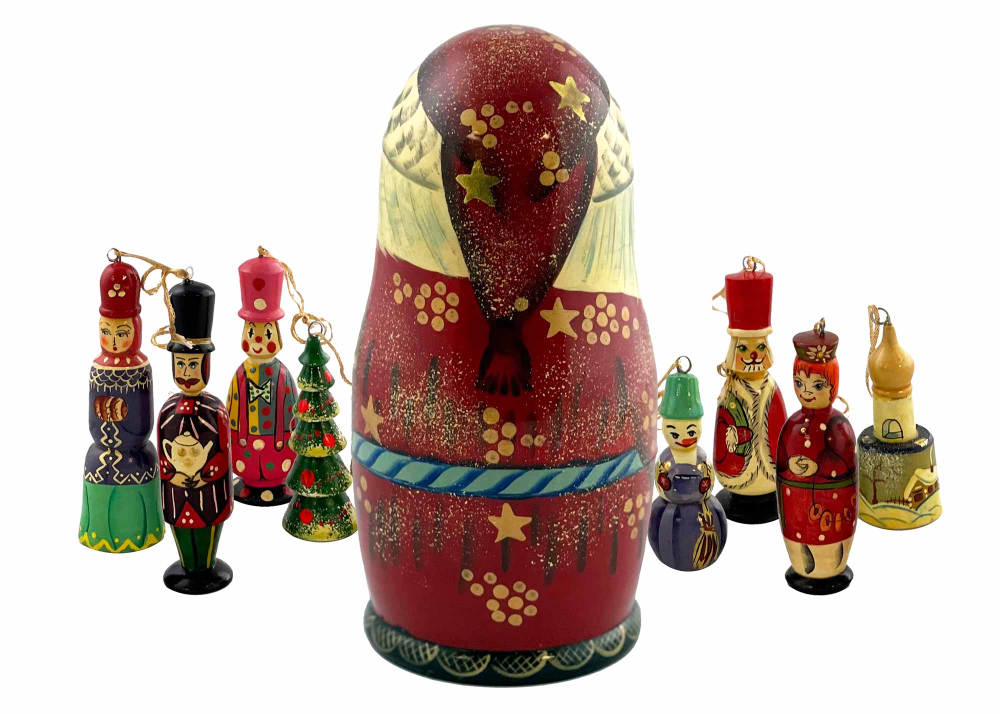 Buy Vintage Santa Nesting Doll with Ornaments Inside 9" at GoldenCockerel.com