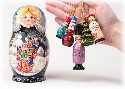 Buy Matryoshka w/ Ornaments 6.5" at GoldenCockerel.com