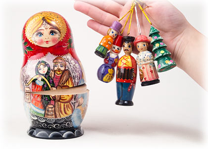 Buy Matryoshka w/ Ornaments 6.5" at GoldenCockerel.com