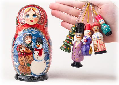 Buy Matryoshka w/ Ornaments 6.5" at GoldenCockerel.com