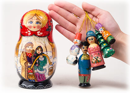 Buy Matryoshka w/ Ornaments 6.5" at GoldenCockerel.com