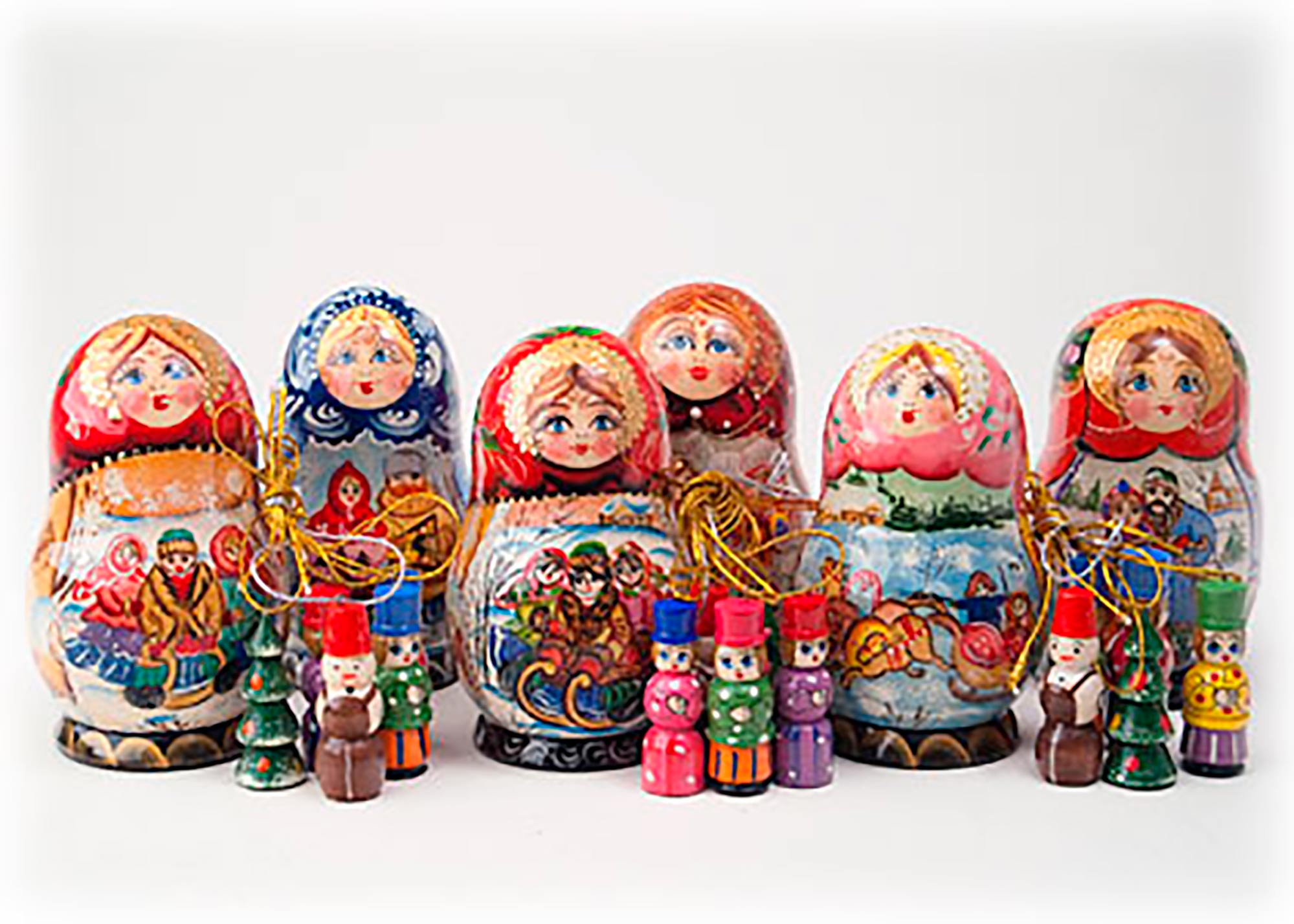 Buy Matryoshka w/ Ornaments Small 4.5" at GoldenCockerel.com