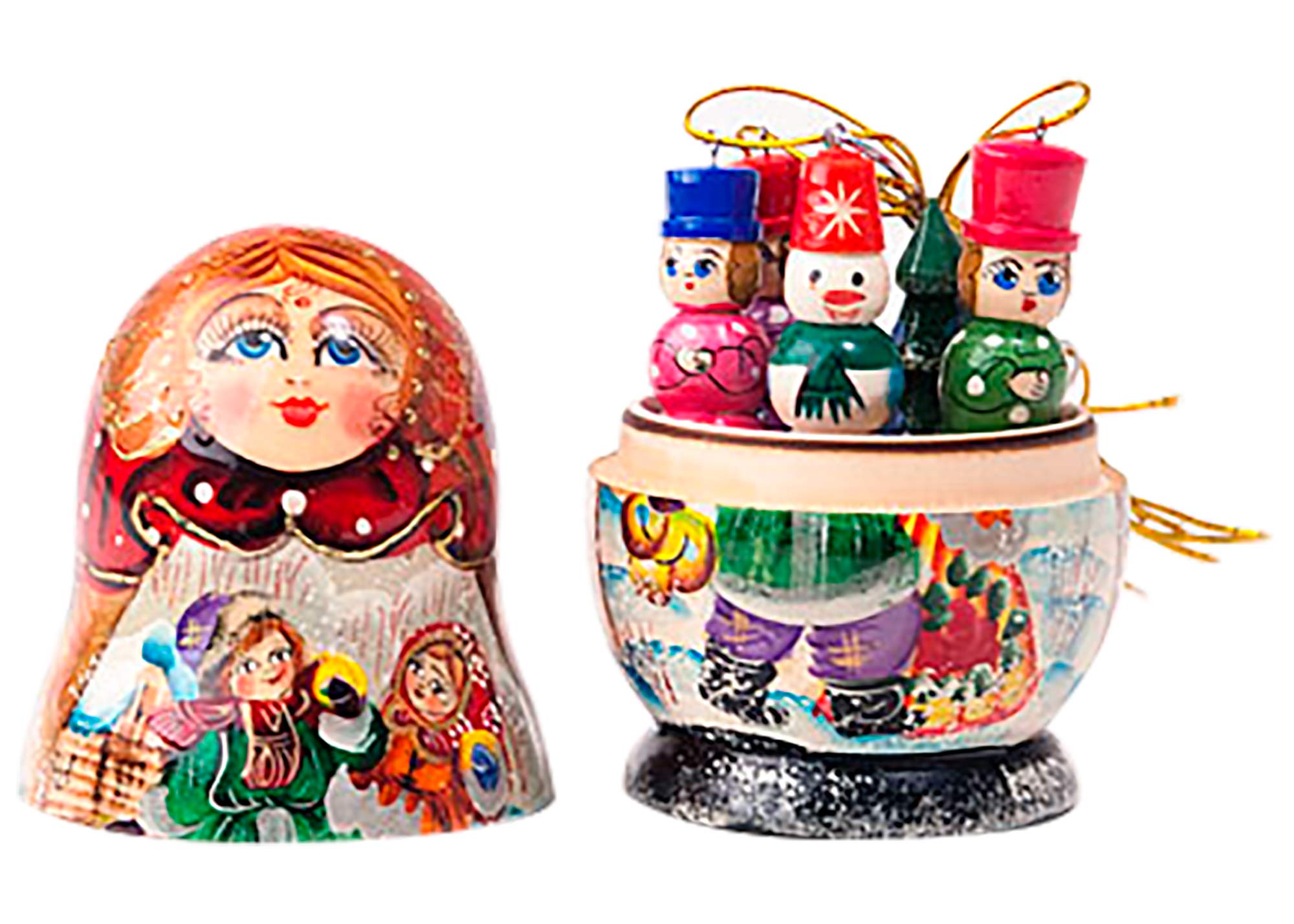 Buy Matryoshka w/ Ornaments Small 4.5" at GoldenCockerel.com