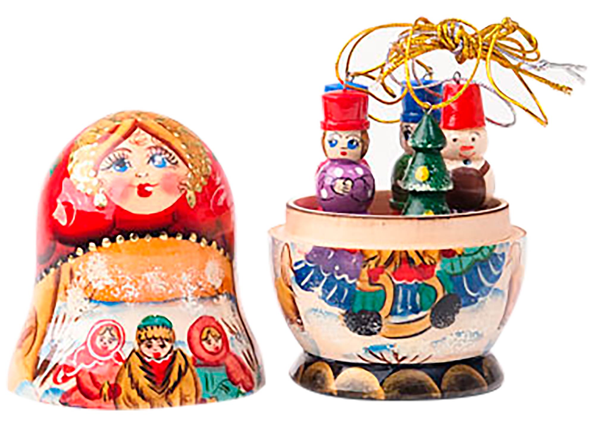 Buy Matryoshka w/ Ornaments Small 4.5" at GoldenCockerel.com