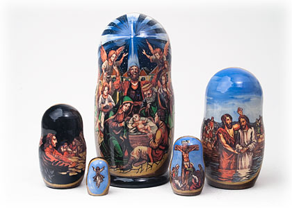 Buy Life of Christ Nesting Doll 5pc/6" at GoldenCockerel.com