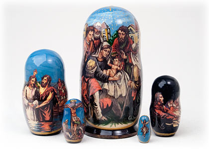 Buy Life of Christ Nesting Doll 5pc/6" at GoldenCockerel.com