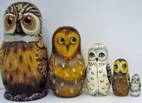 Buy Fancy Owl Doll 5pc./6" at GoldenCockerel.com