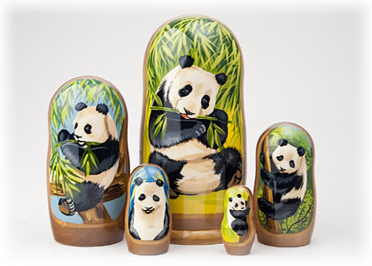 Buy Panda Doll 5pc./7" at GoldenCockerel.com