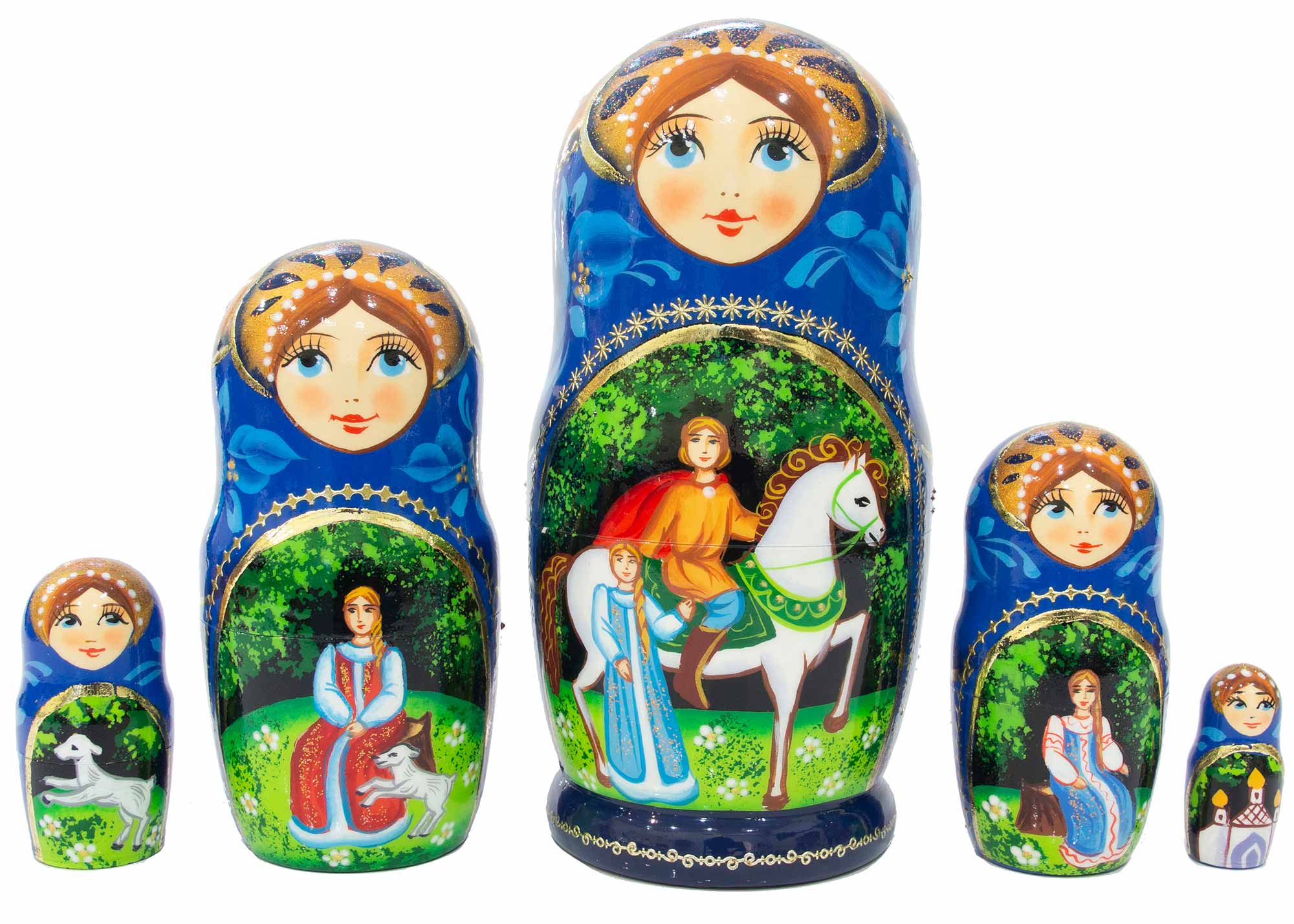 Buy Gold-Framed Alyonushka Fairy Tale Doll 5pc./6"  at GoldenCockerel.com