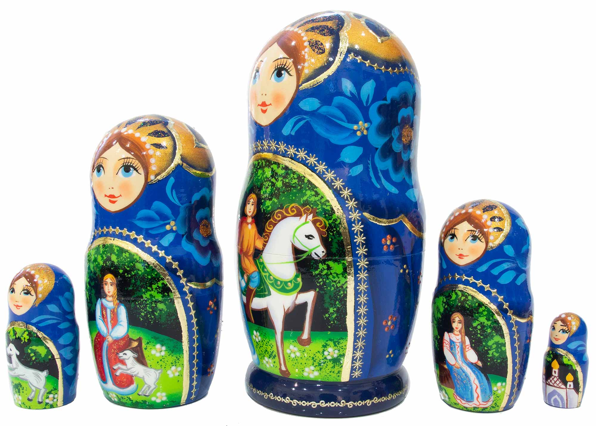 Buy Gold-Framed Alyonushka Fairy Tale Doll 5pc./6"  at GoldenCockerel.com