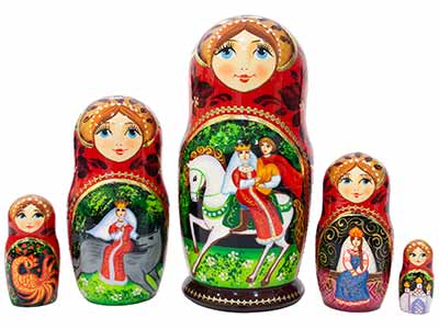 Snow Maiden Fairy Tale Nesting Doll 5pc./6