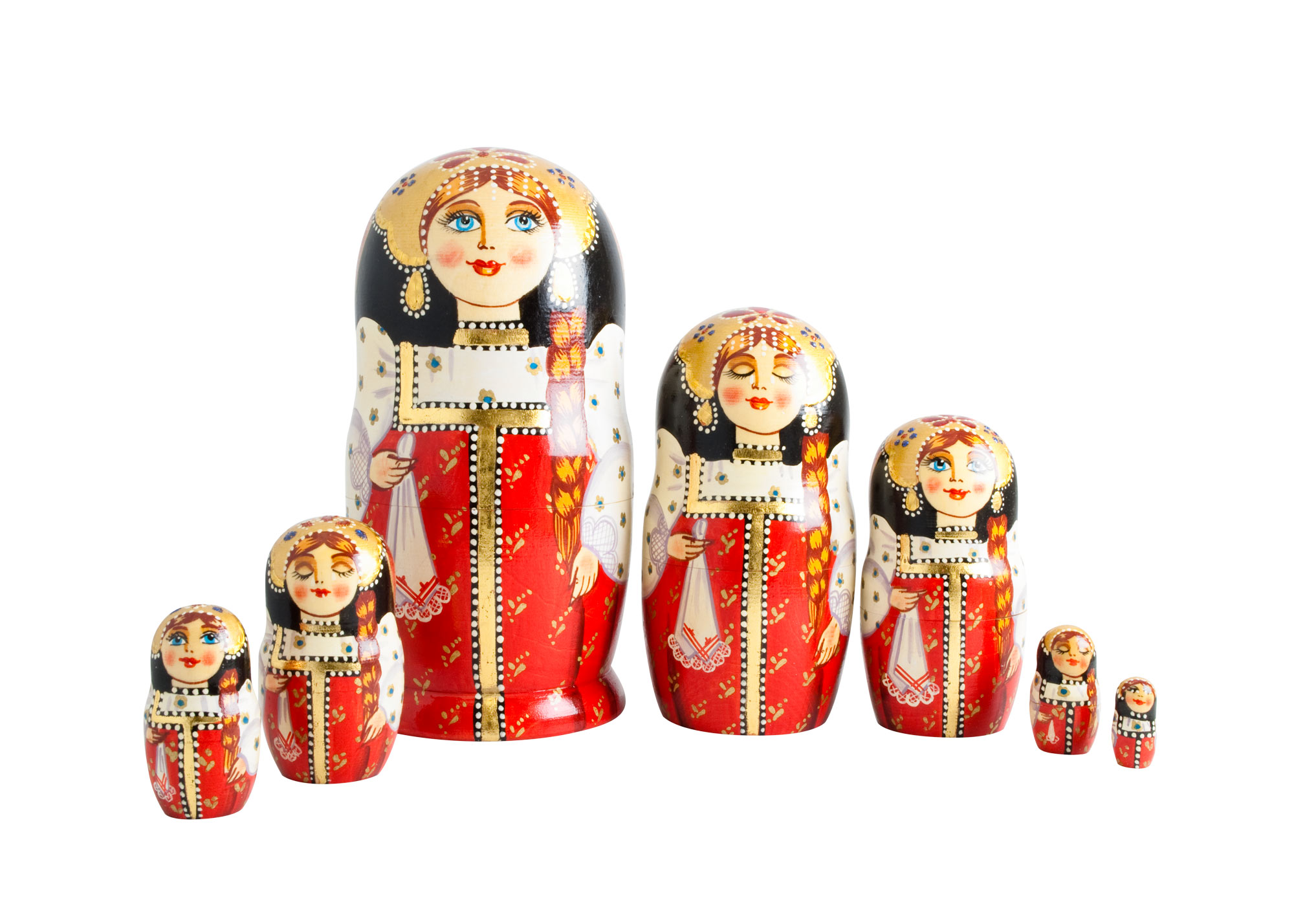 Buy Red & Gold Princess Doll 7pc./8" at GoldenCockerel.com