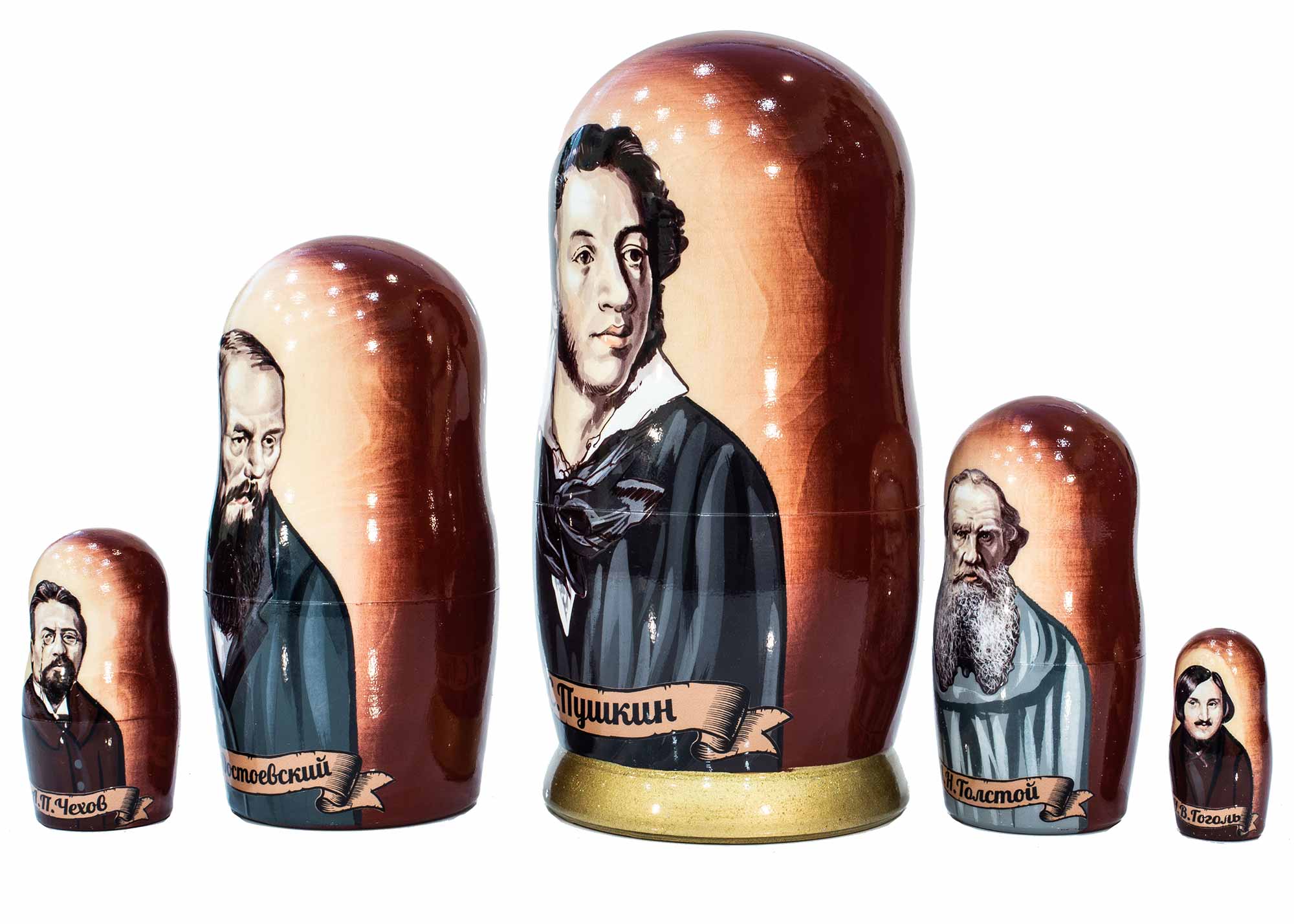 Buy Russian Authors Doll 5pc./6" at GoldenCockerel.com