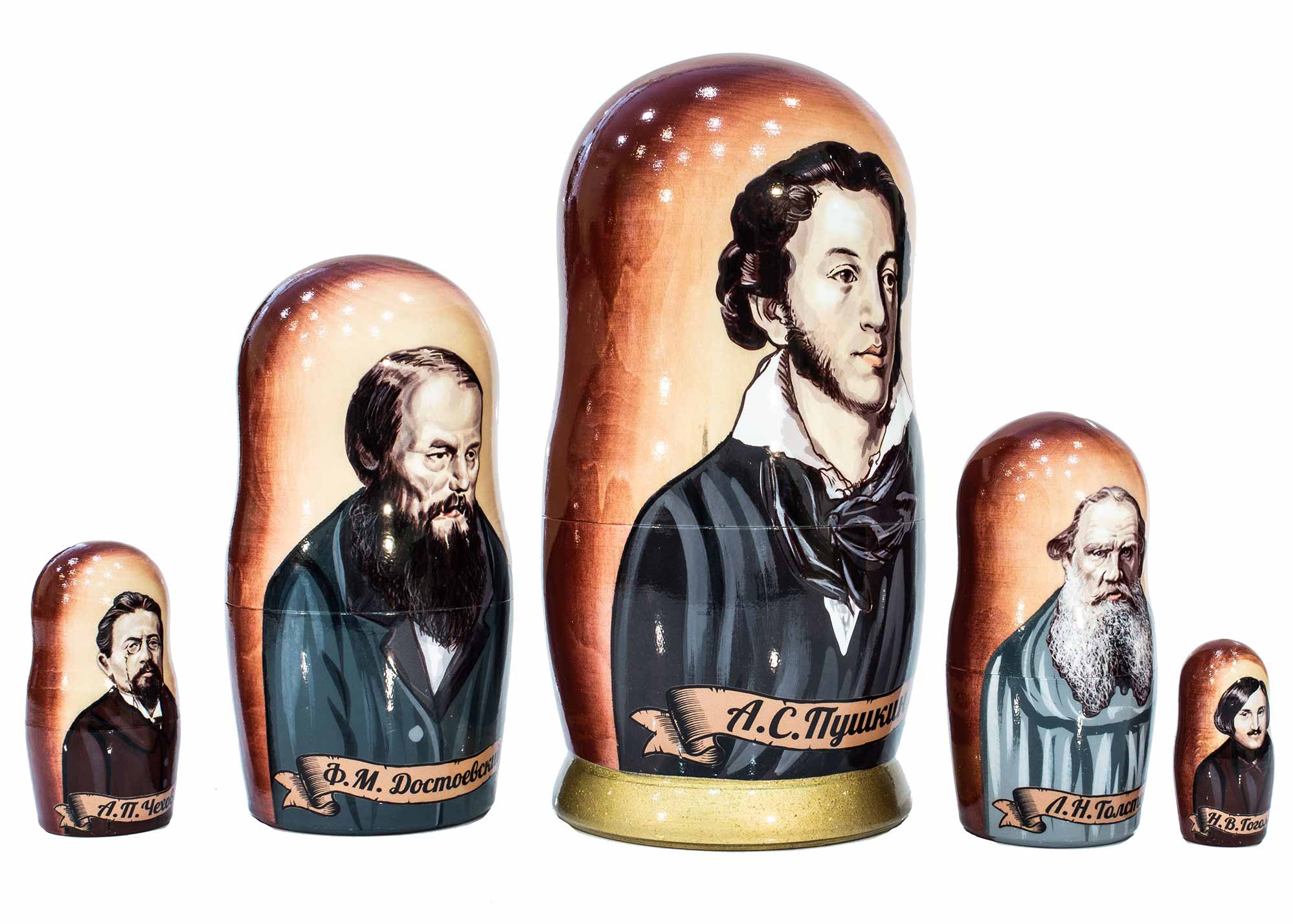 Buy Russian Authors Doll 5pc./6" at GoldenCockerel.com