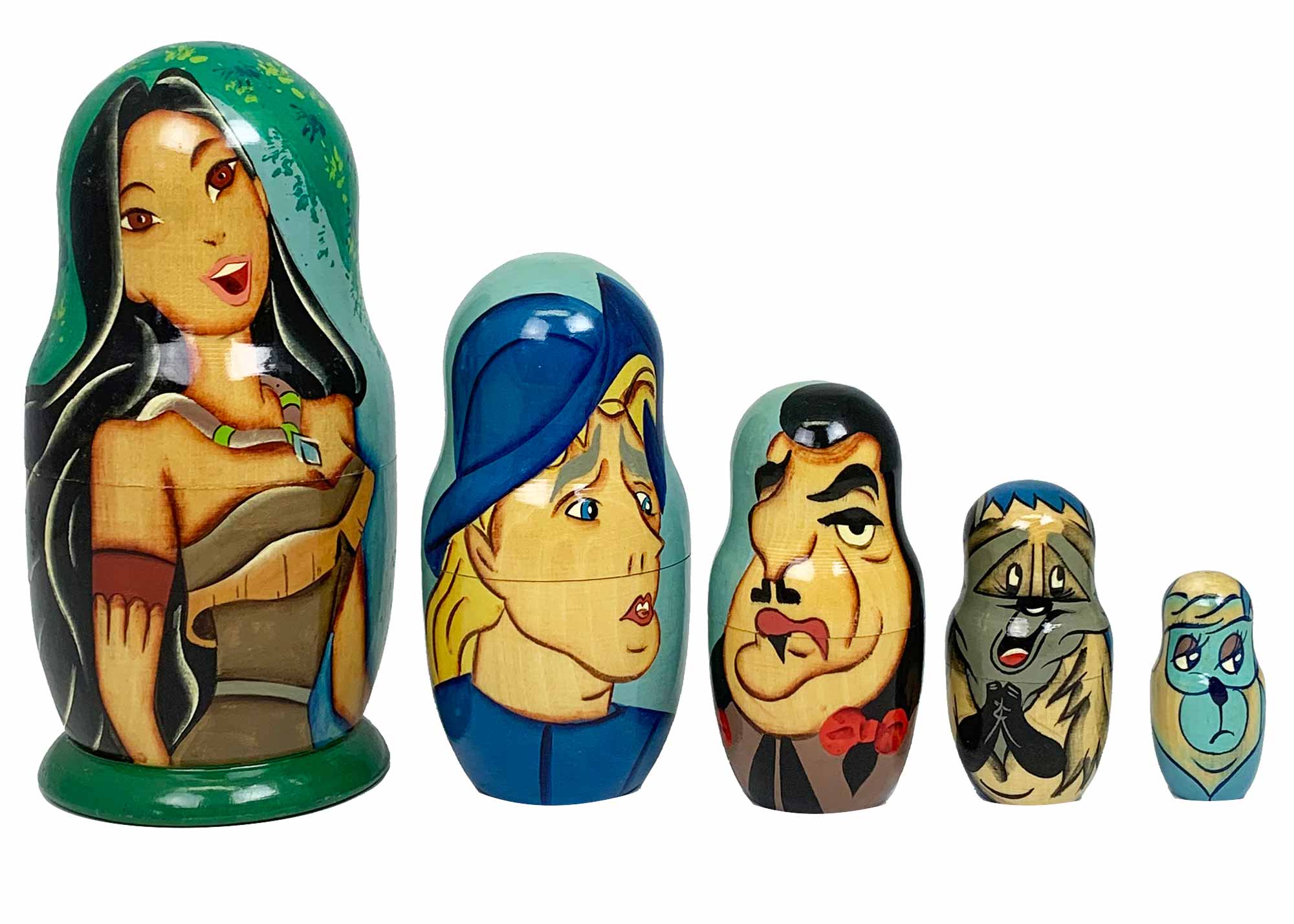 Buy Vintage Pocahontas Story Nesting Doll 5pc./5" at GoldenCockerel.com