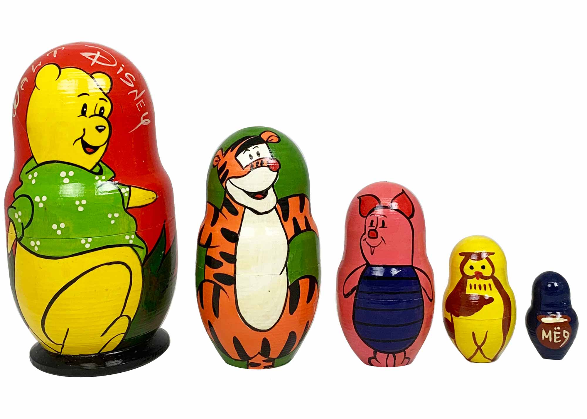 Buy Vintage Pooh Nesting Doll 5pc./5" at GoldenCockerel.com