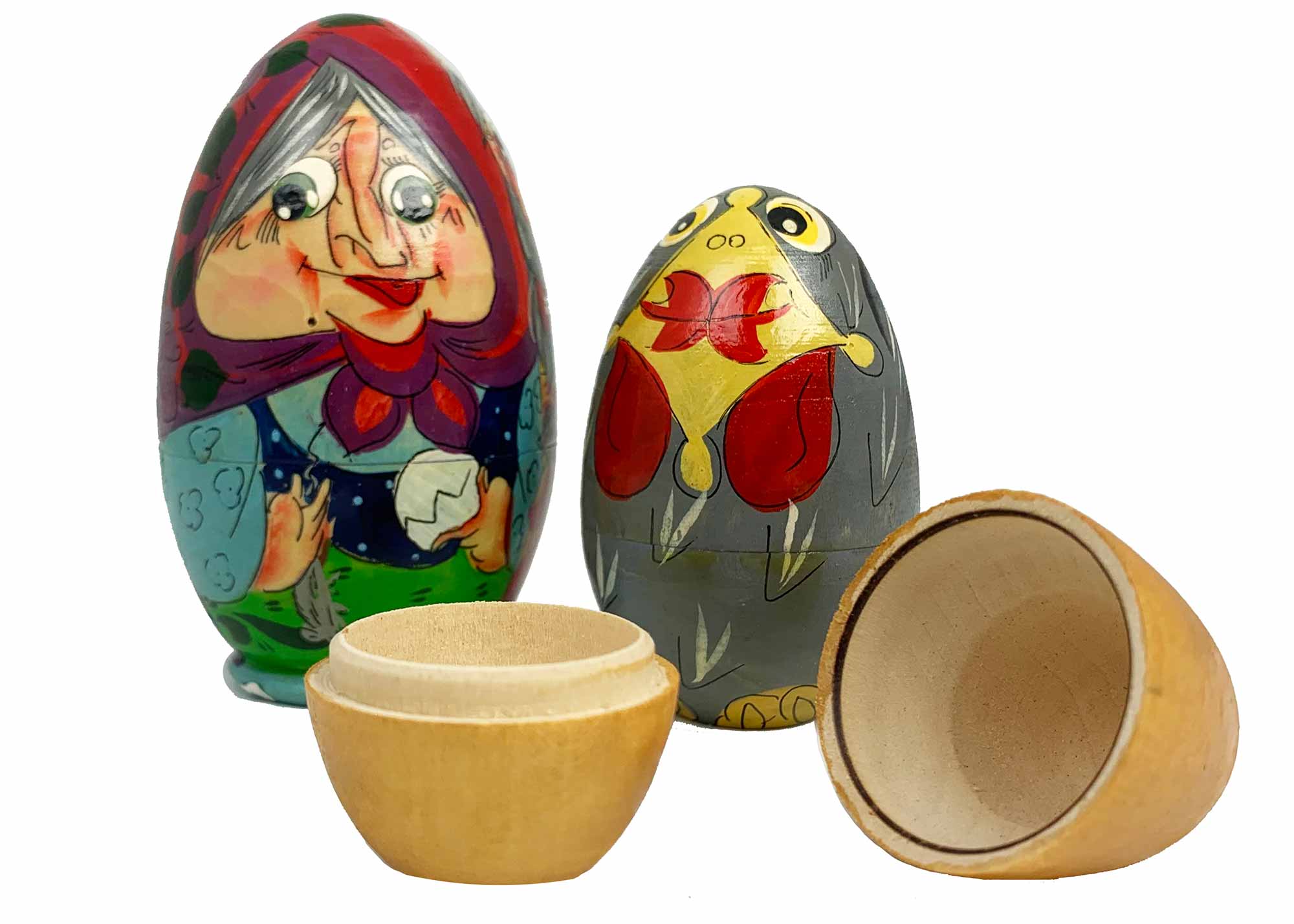 Buy Vintage Hen and Golden Nesting Egg 3pc./4" at GoldenCockerel.com