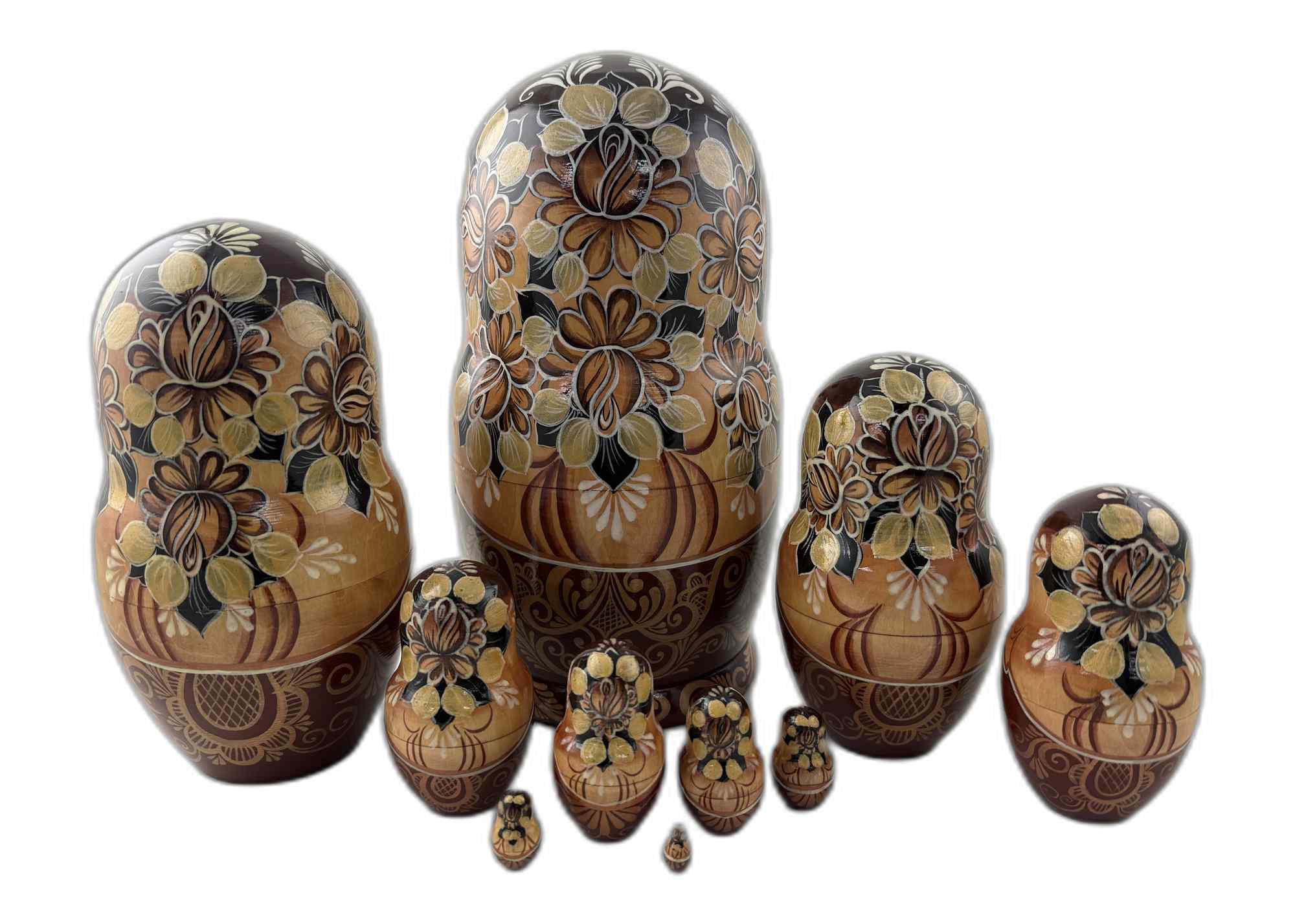 Buy Vintage Folk Scene Nesting Doll 10pc/10" at GoldenCockerel.com