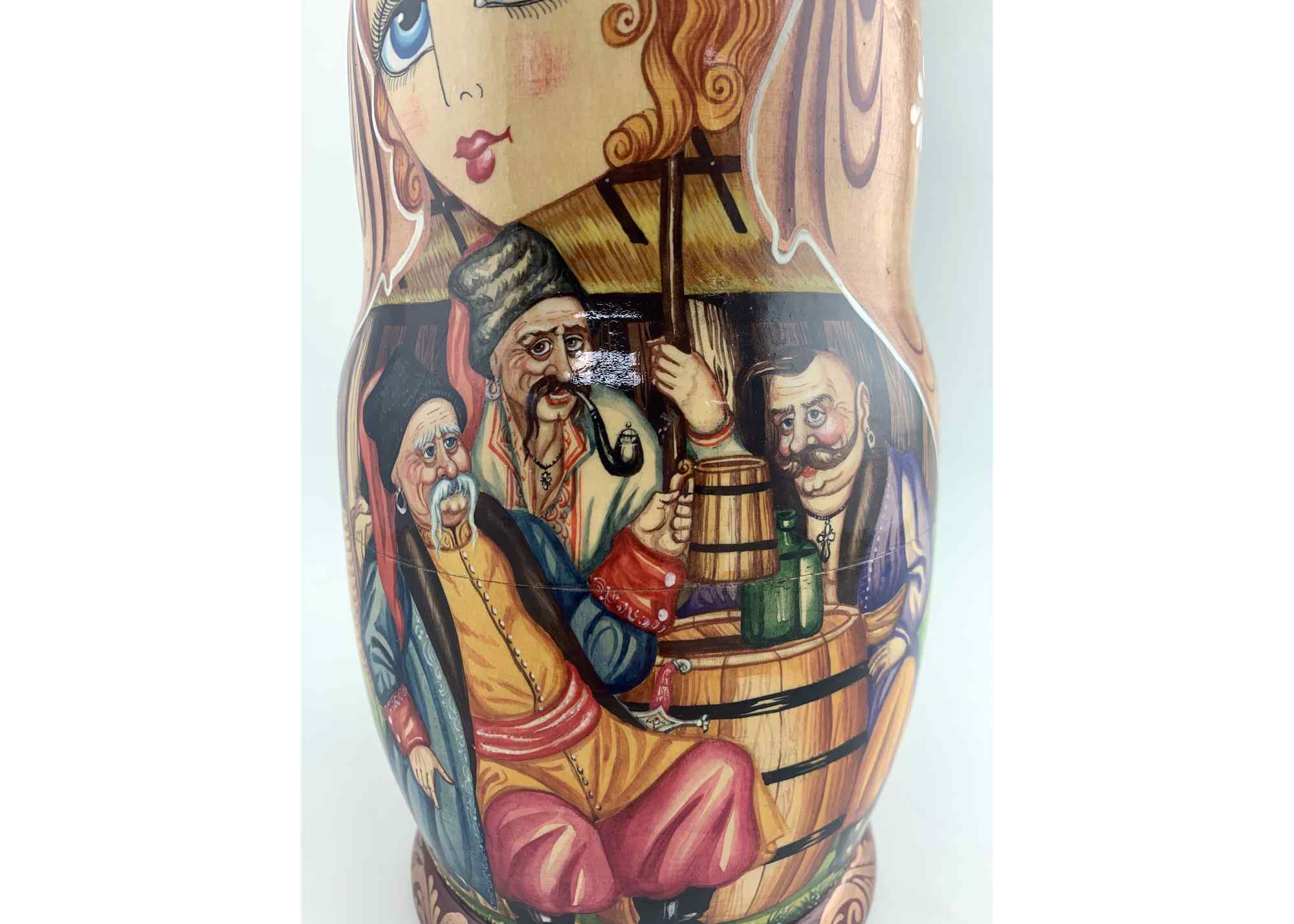 Buy Vintage Folk Scene Nesting Doll 10pc/10" at GoldenCockerel.com