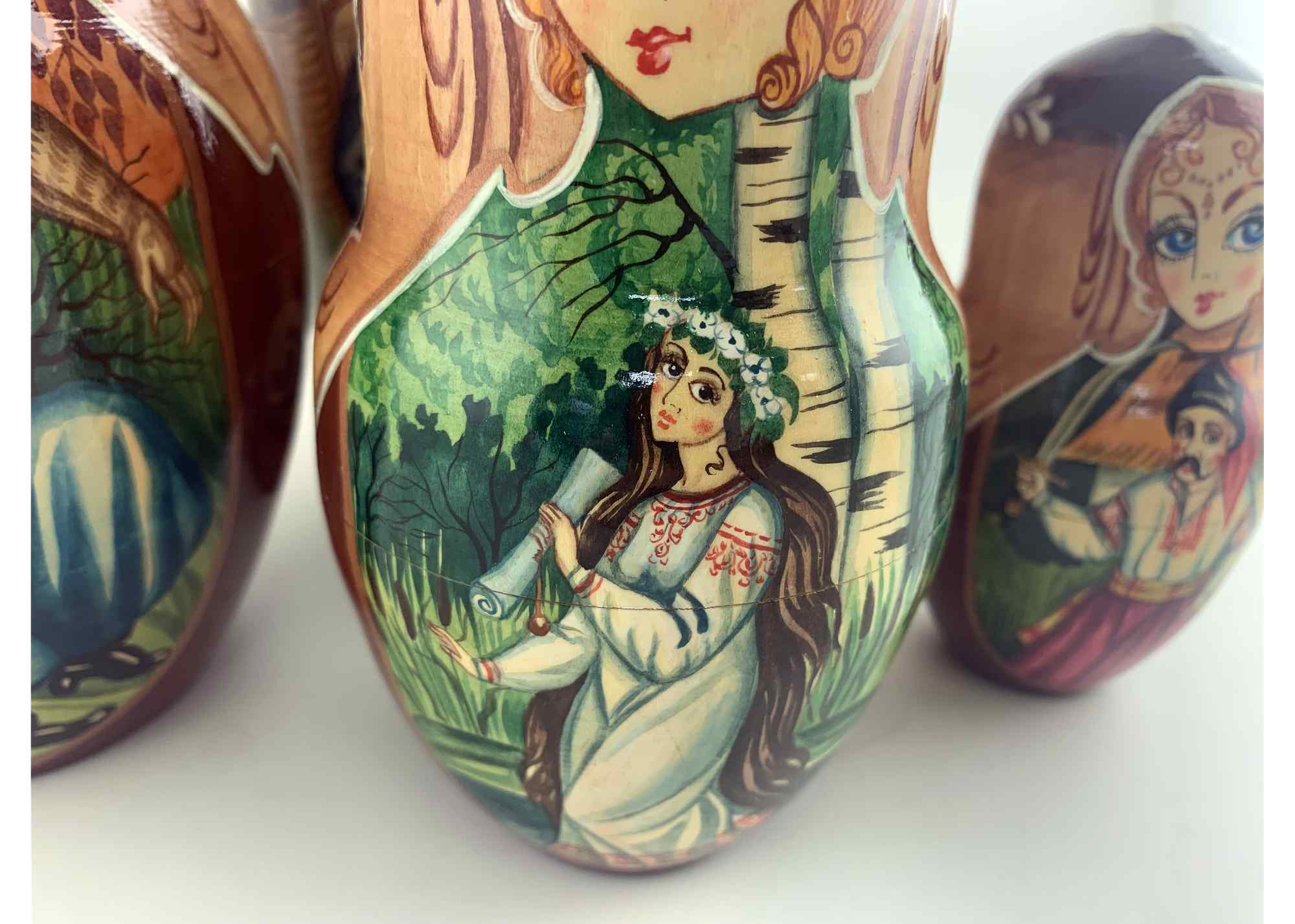 Buy Vintage Folk Scene Nesting Doll 10pc/10" at GoldenCockerel.com