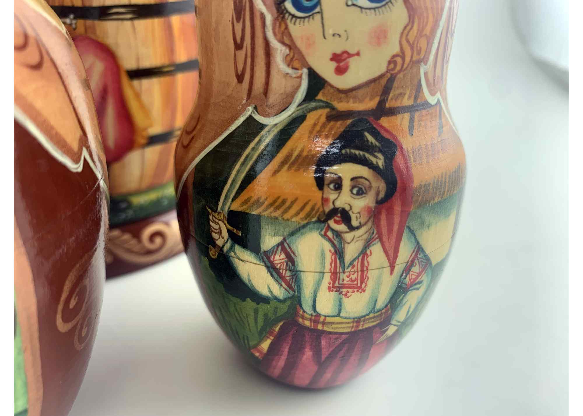 Buy Vintage Folk Scene Nesting Doll 10pc/10" at GoldenCockerel.com