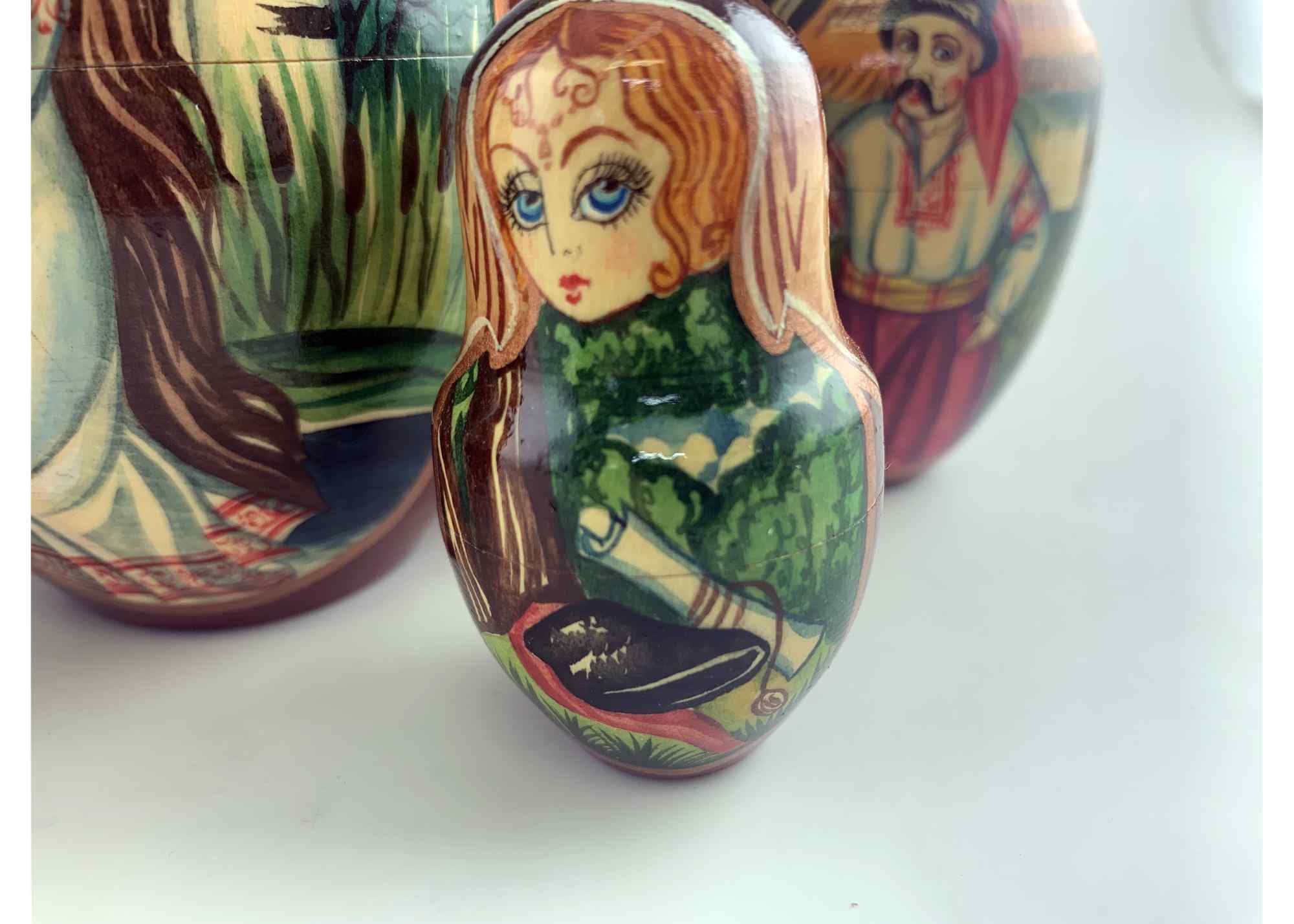 Buy Vintage Folk Scene Nesting Doll 10pc/10" at GoldenCockerel.com