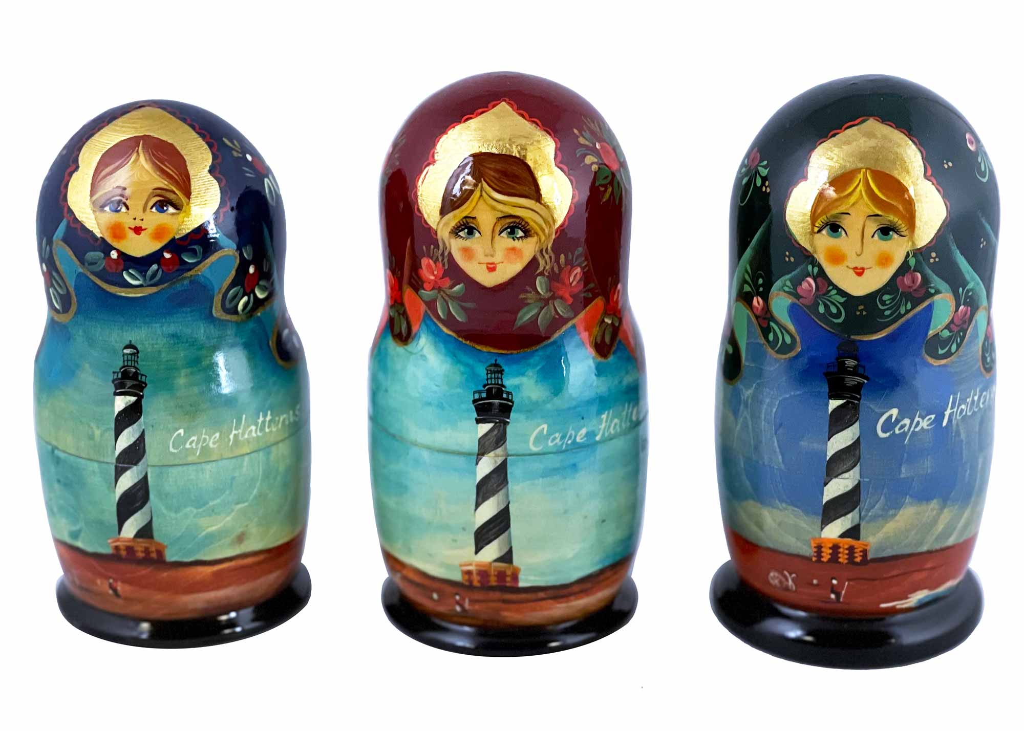 Buy Vintage Cape Hatteras Lighthouse Nesting Doll 5pc./7" at GoldenCockerel.com