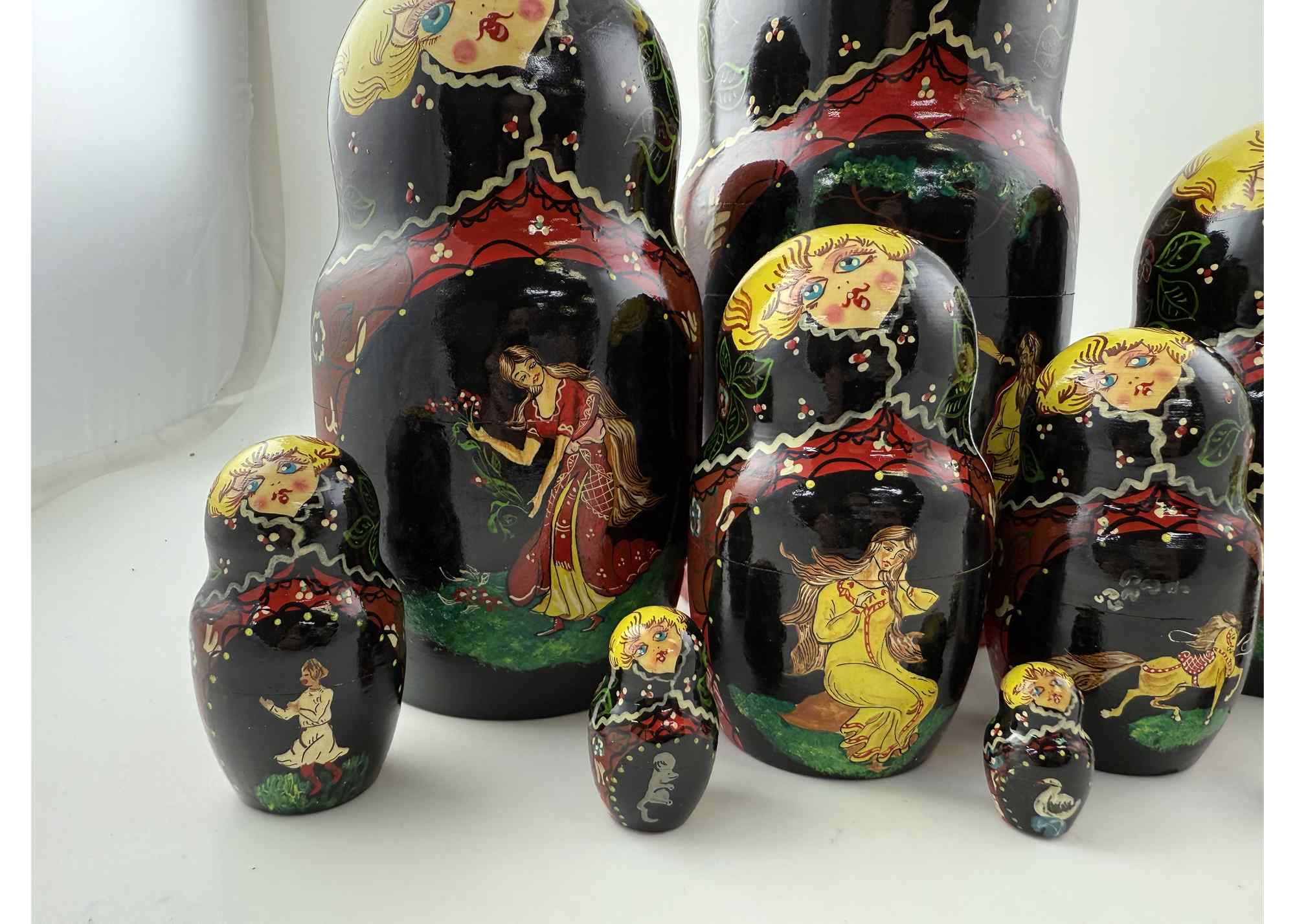 Buy Vintage "The Scarlet Flower" Fairy Tale Nesting Doll 10pc/10" at GoldenCockerel.com