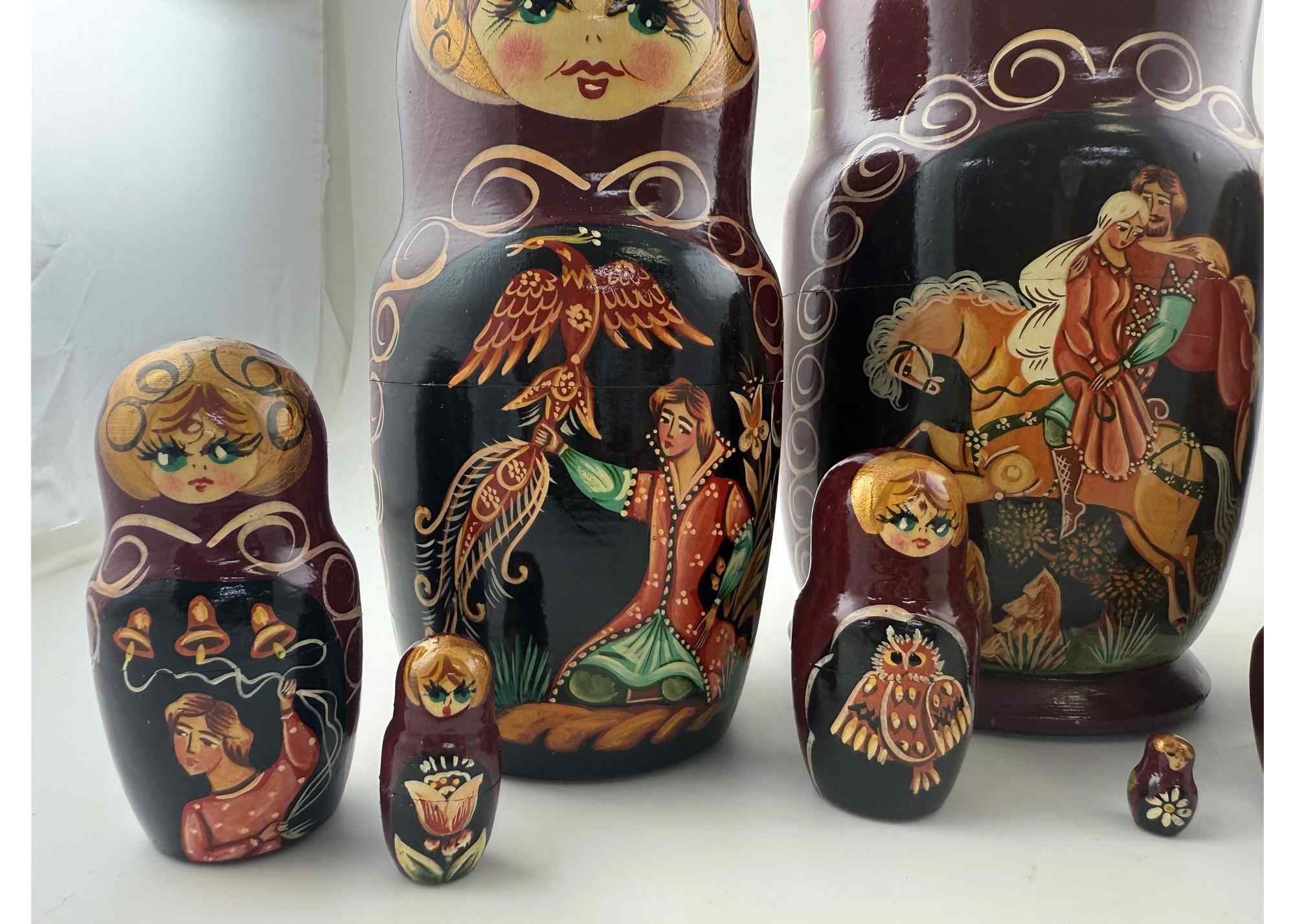 Buy Vintage "Prince Ivan and the Firebird" Fairy Tale Nesting Doll 10pc/10" at GoldenCockerel.com