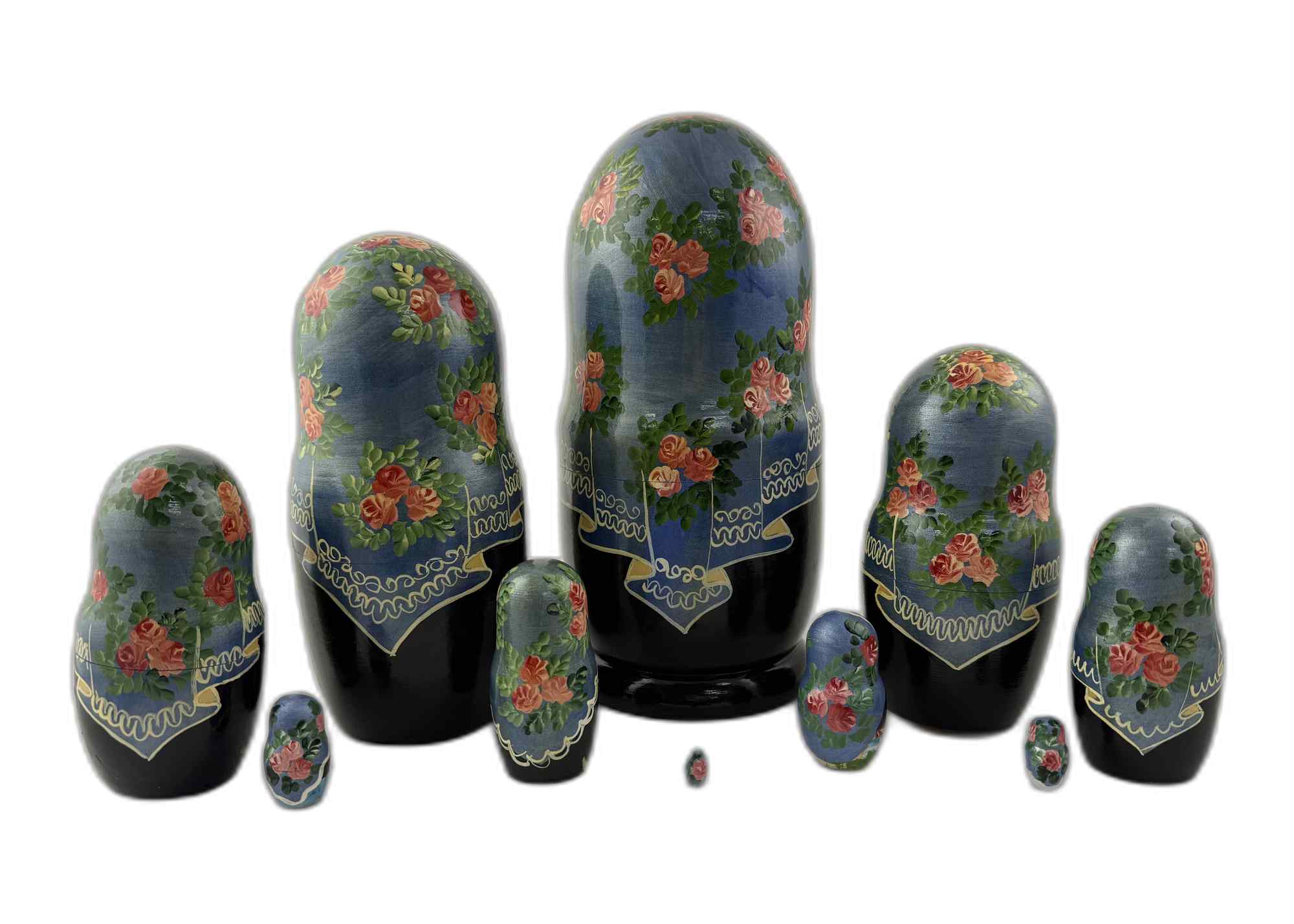 Buy Vintage Folk Scene Nesting Doll 10pc/10" at GoldenCockerel.com